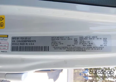 2023 Jeep Wrangler 4-Door Sport S 4X4 z USA, uszkodzony, nr VIN 1C4HJXDN5PW681679